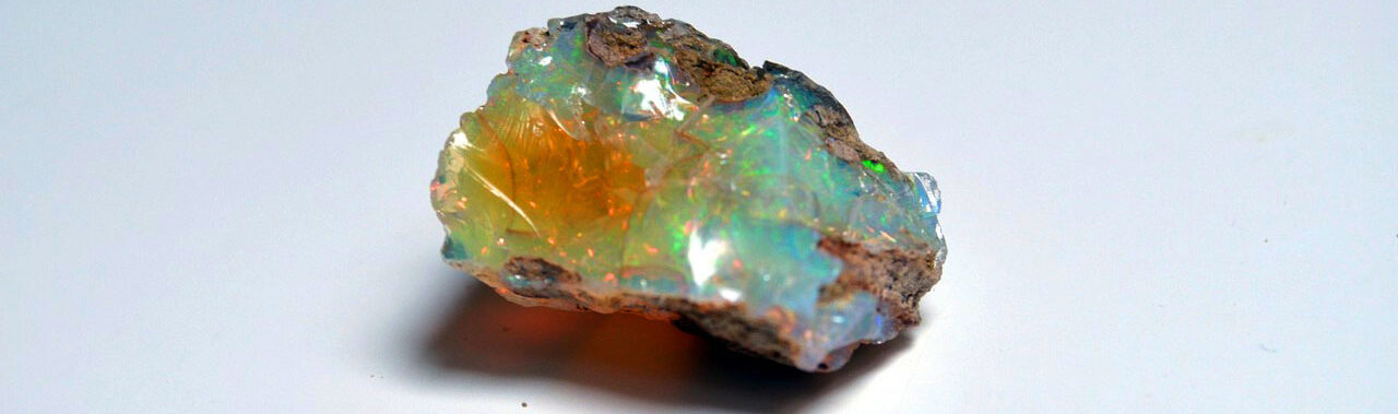 A brilliant natural cut opal.